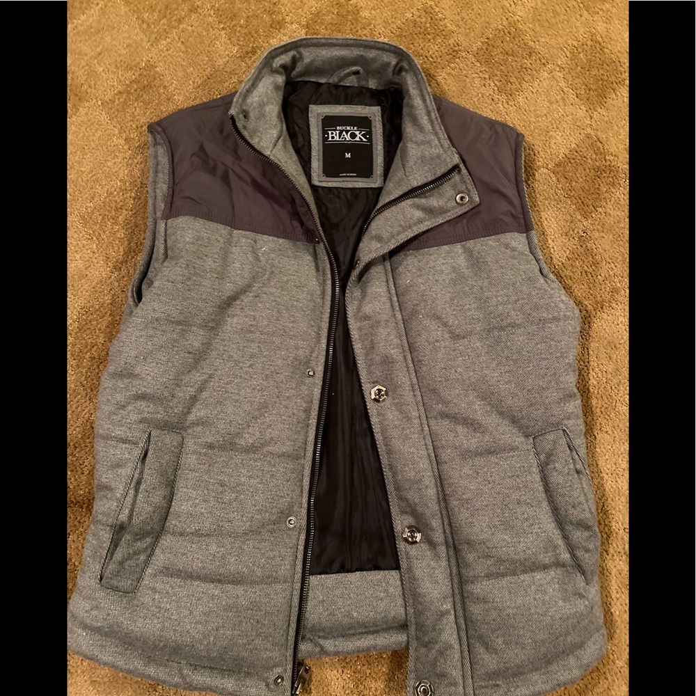 Mens black buckle vest